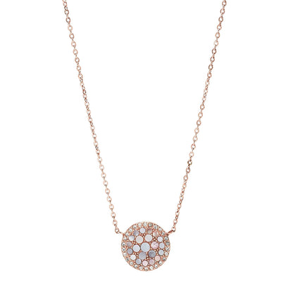 Fossil Women's Rose Gold-Tone Stainless Steel Pendant Chain Necklace