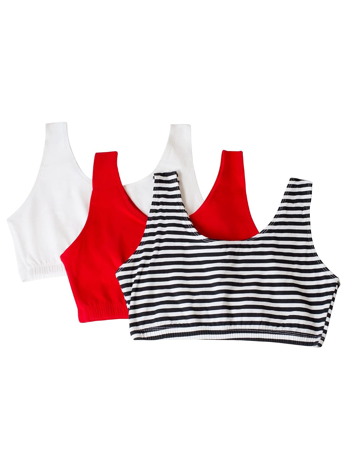 Fruit of the Loom Brasier Deportivo de Algodón para Mujer - Rojo y negro - 40