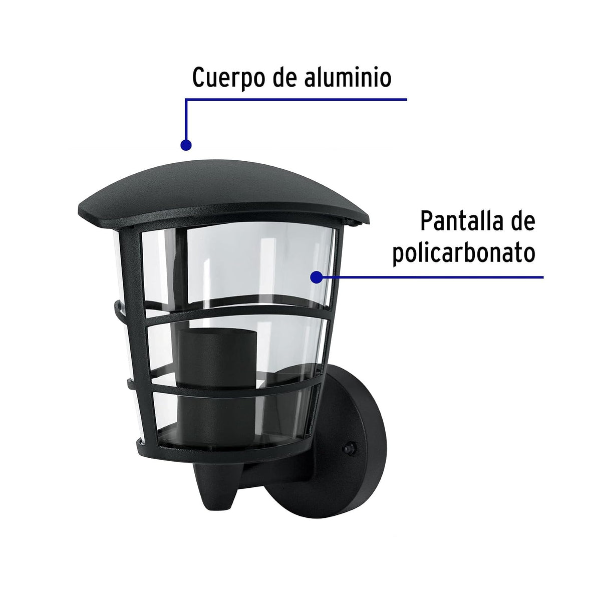 Volteck Lait ARB-105S, Arbotante tipo farol moderno soportado lámpara no incluida