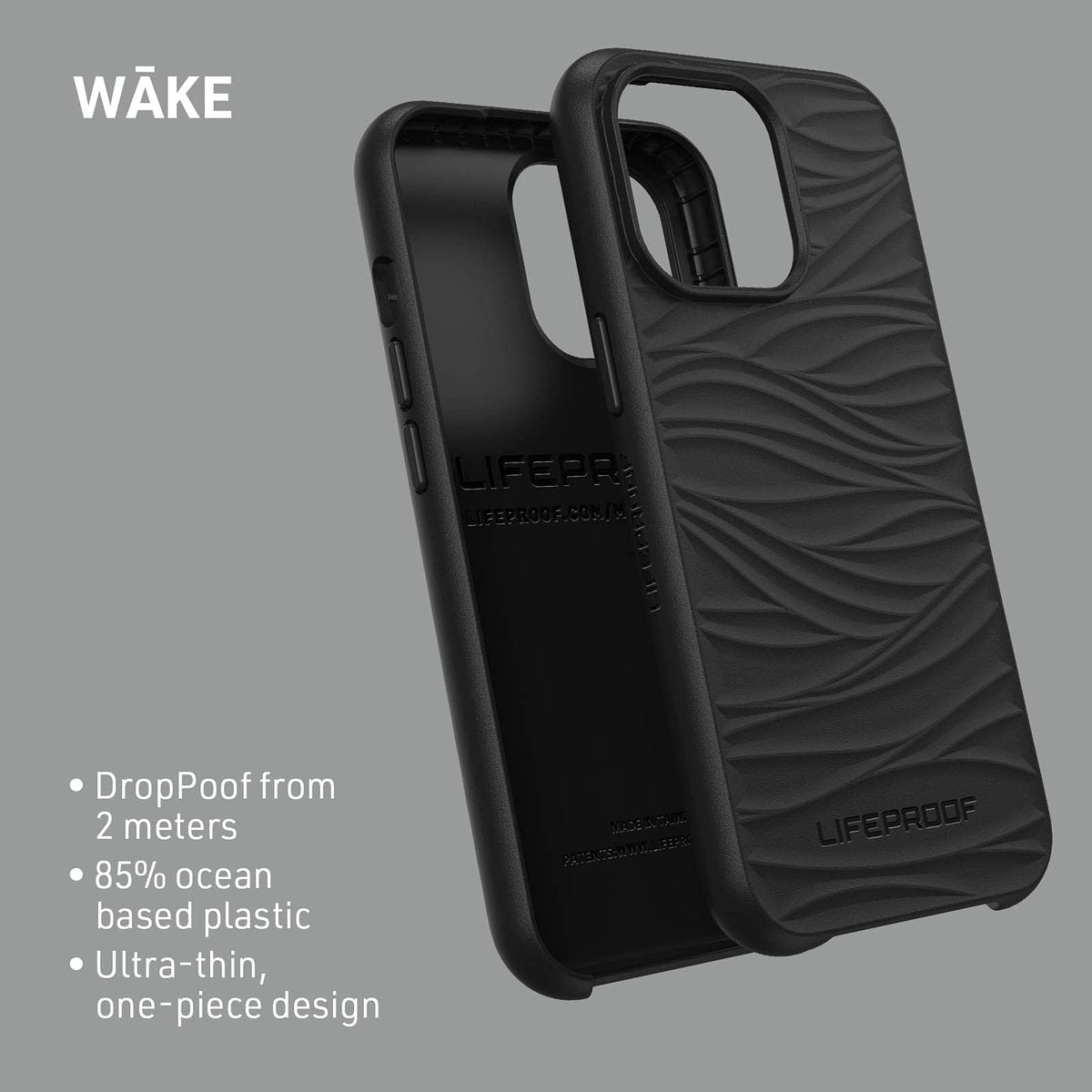 LifeProof Wake Series - Funda para iPhone 13 Pro (Solamente), Color Negro
