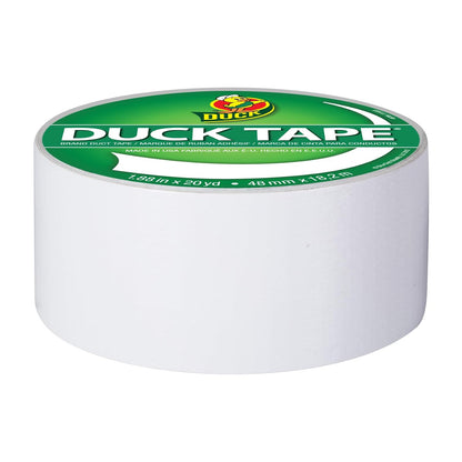 Duck Brand 1265015 Cinta adhesiva de color, color blanco, 1.88 pulgadas x 20 yardas, rollo único