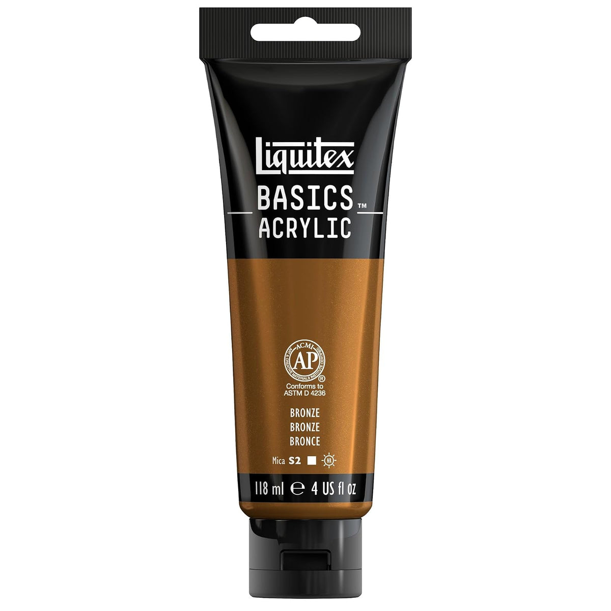 Liquitex Basics Pintura Acrílica, Tubo de 4 oz - Bronce (Iridescent Rich Bronze 229) - Tubo de 4 oz