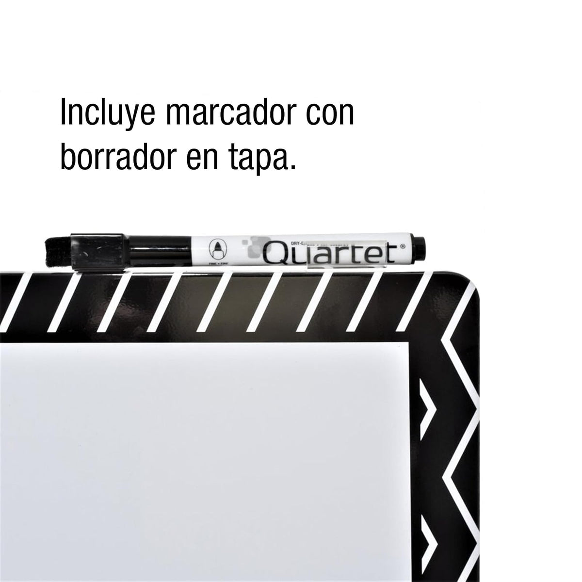 Quartet Pizarrón Magnético Blanco 28 x 43 cm Marco Impreso Decoración