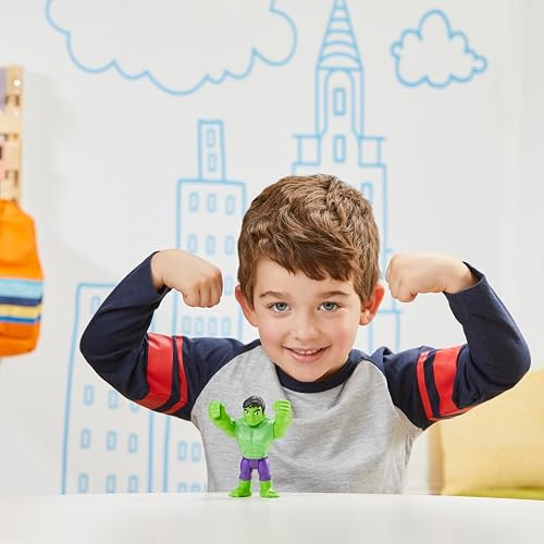 Marvel Spidey and His Amazing Friends - Figura de Acción de Hulk a Escala de 10 cm con 5 Puntos de articulación, Ideal para niños a Partir de los 3 años.
