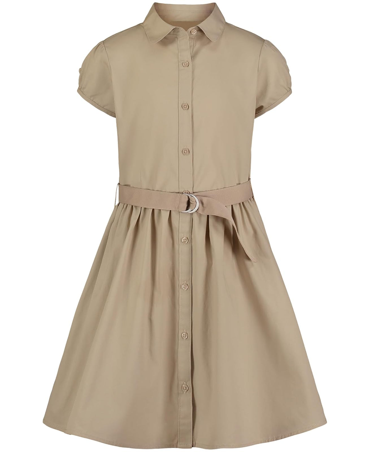 Nautica Vestido Camisero para Niña, Uniforme Escolar - Caqui - 6XG