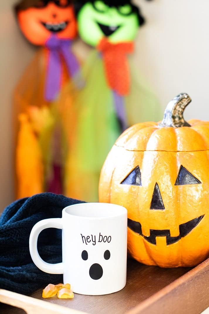 Pearhead Happy Fall Y'all - Taza de café de otoño, accesorios Home Dećor, naranja, 15 onzas, decoraciones de cocina de otoño, taza de té o café de día festivo