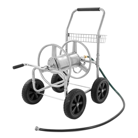 VEVOR Carrete de Manguera, soporta hasta 300 pies de Manguera de 5/8 Pulgadas, carritos de Manguera de Agua de jardín, Herramientas móviles con 4 Ruedas, Acero Recubierto de Polvo Resistente para