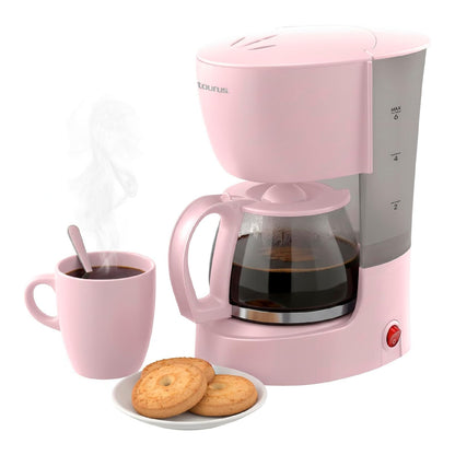 Taurus Coffee Max 6 - Cafetera de Goteo 6 Tazas, Filtro Permanente Lavable, 650 W, Jarra de Vidrio - ROSA