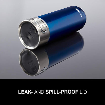 Contigo Taza de viaje con aislamiento al aspiradora, a prueba de derrames, con aislamiento térmico de acero inoxidable de doble pared, Acero inoxidable, 16 onzas, 1