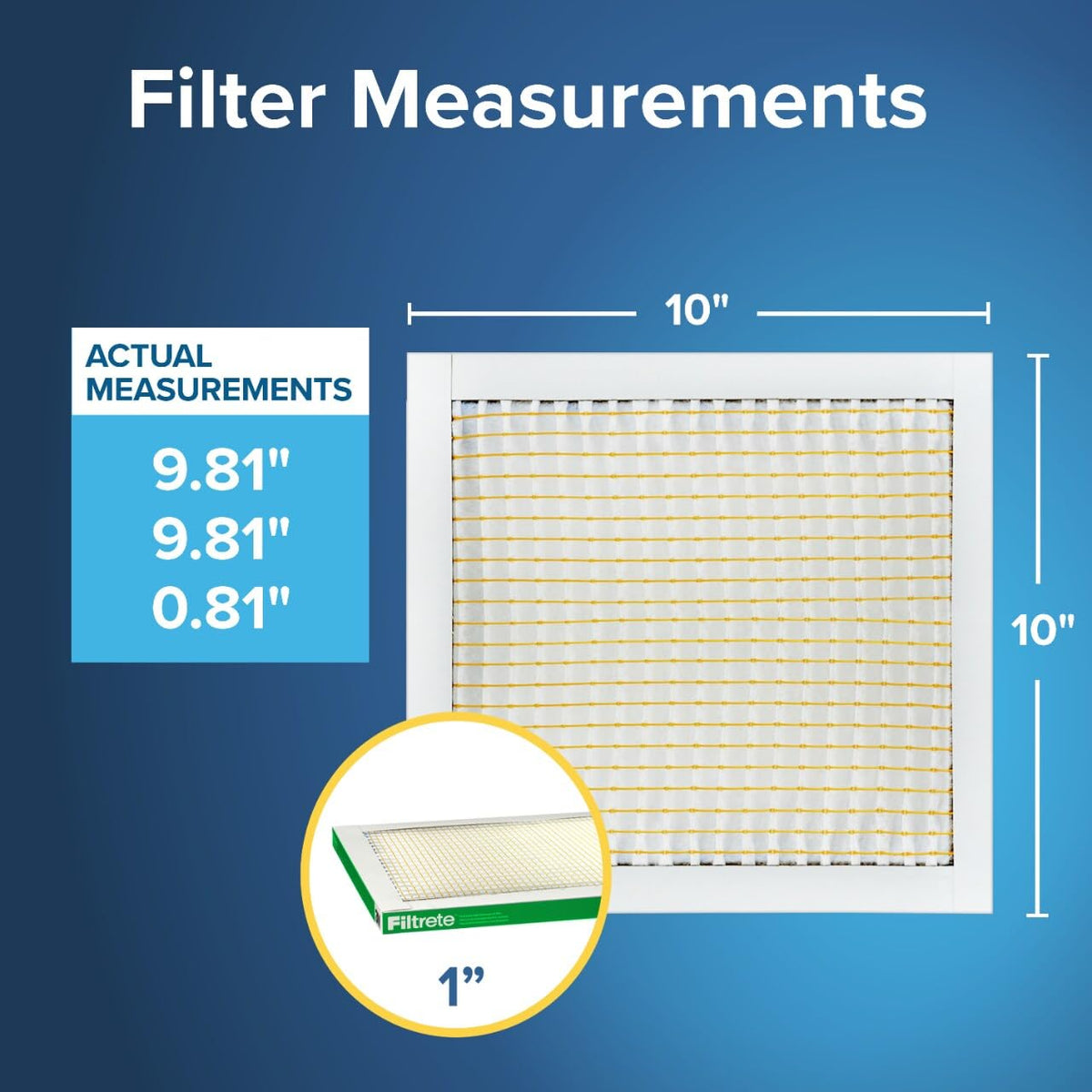 Filtrete Filtro de aire para horno de CA de 10 x 10 x 1 pulgadas, MERV 8, MPR 700, resistente al polen, fácil de fluir de aire, filtro de limpieza electrostática de aire plisado de 3 meses, paquete de