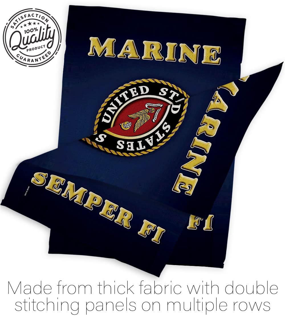Bandera de Semper Fi del Cuerpo de Marines de los Estados Unidos con bandera de Semper Fi de doble cara para decoración de césped, regalo para casa, jardín, patio, bandera militar estadounidense,