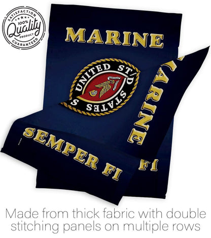 Bandera de Semper Fi del Cuerpo de Marines de los Estados Unidos con bandera de Semper Fi de doble cara para decoración de césped, regalo para casa, jardín, patio, bandera militar estadounidense,