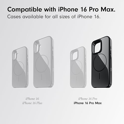 Beats - Funda iPhone 16 Pro MAX – MagSafe, Funda Protectora Resistente a los rasguños, Delgada, con Revestimiento de Microfibra – Negro Medianoche