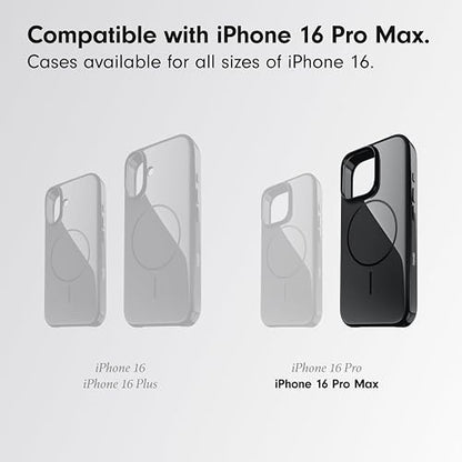 Beats - Funda iPhone 16 Pro MAX – MagSafe, Funda Protectora Resistente a los rasguños, Delgada, con Revestimiento de Microfibra – Negro Medianoche