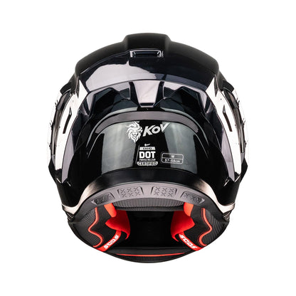 KOV Casco EKHO Negro Brillante para Moto Integral Deportivo Certificado Dot