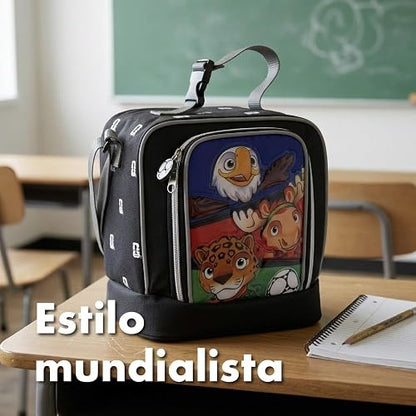 Ruz Lonchera Competition Marks 2026 Infantil Bolsa para Alimentos 3L Compacta Poliéster Resistente Niño Negro
