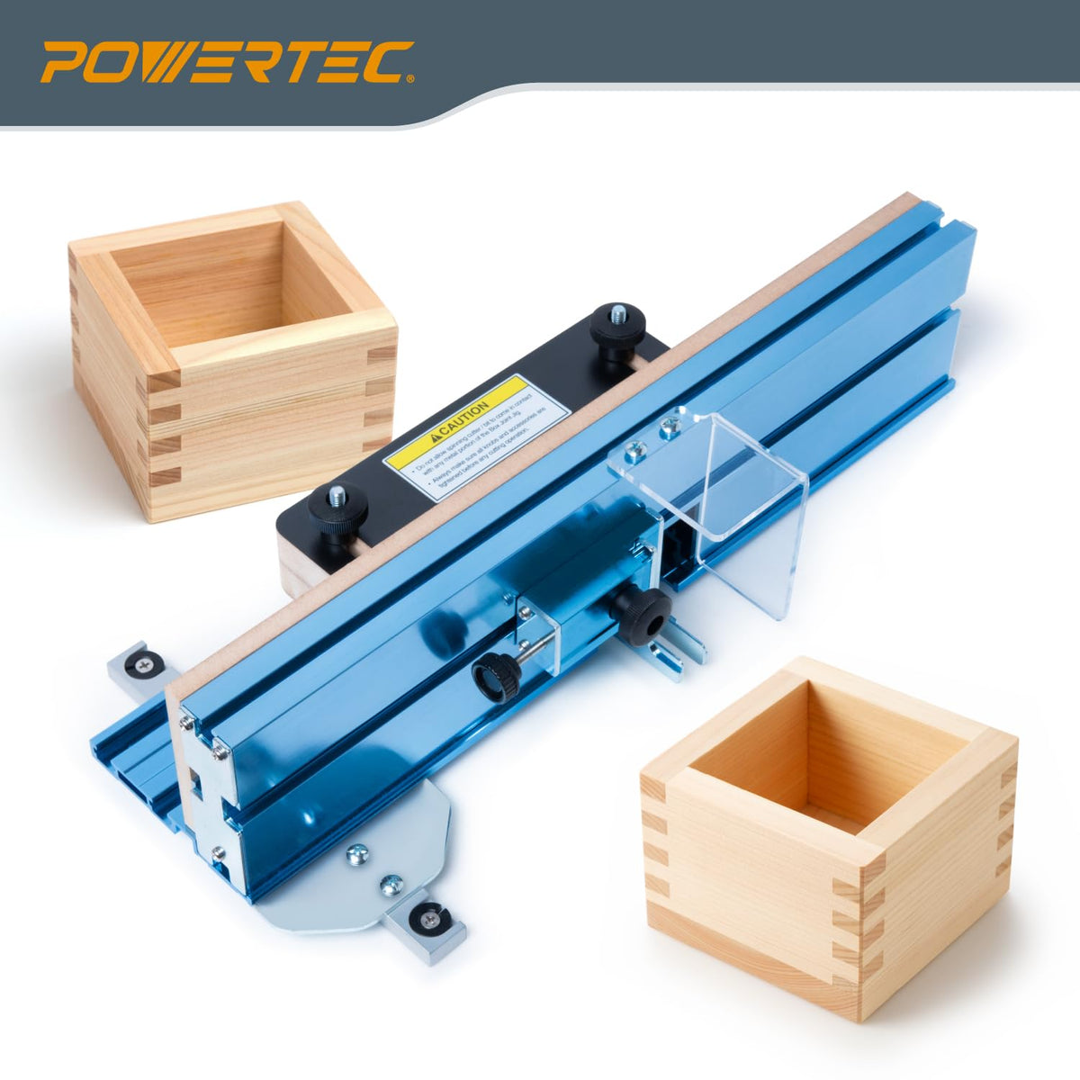 POWERTEC 71759 - Juego de juntas de caja ajustable para sierras de mesa y mesas de enrutador, accesorios de sierra de mesa para fabricación de cajas de madera y otros proyectos de carpintería