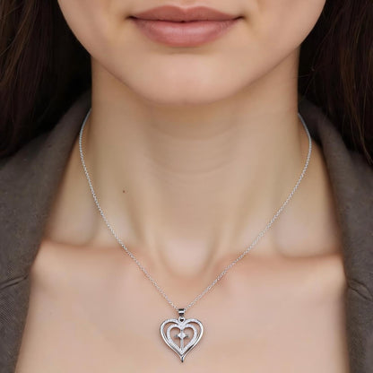 XYPHIELLE Collar para Mujer de Corazón y Cruz con Circonitas - Un Regalo Elegante e Ideal