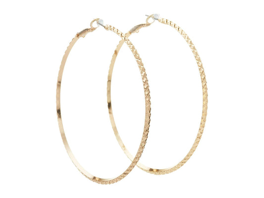 Guess - arete de aro de oro con corte de diamante grande, Una talla, Metal