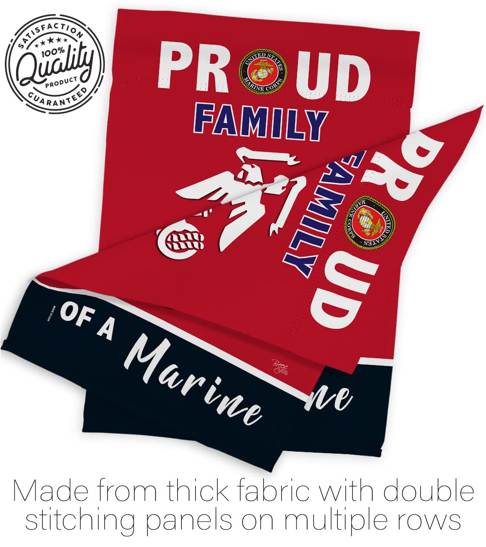Breeze Decor Bandera de jardín de la familia orgullosa de las Fuerzas Armadas del Cuerpo de Marines USMC Semper Fi de los Estados Unidos de América, Militar de veteranos de jubilación oficial para la casa de jubilación, regalo de doble cara, fabricado en 