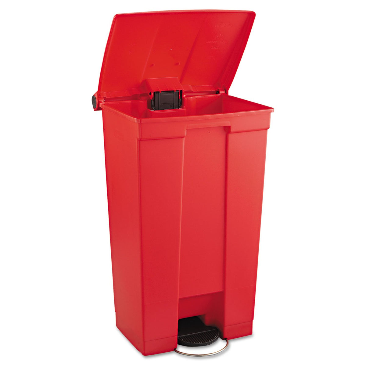 Rubbermaid Commercial Prod., interior utilidad Step-On contenedor de residuos, rectangular, plástico, 23 gal, rojo