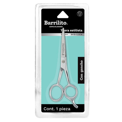 Barrilito Tijera Forjada Acero Inoxidable para Estilista 5.5" 14cm