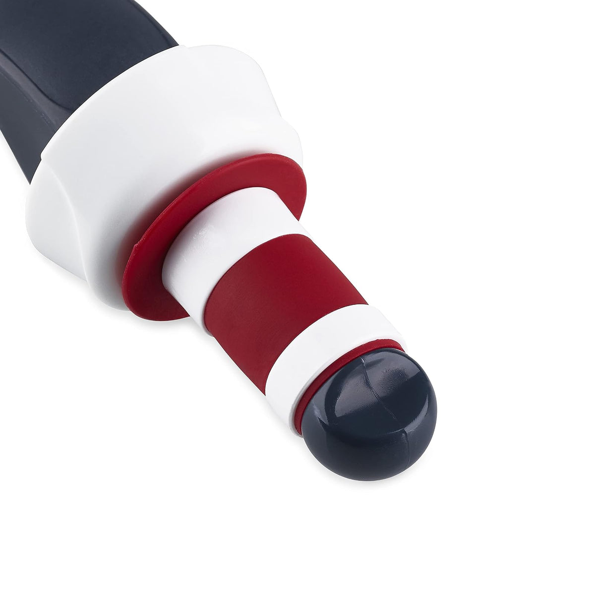 Zyliss - Tapones de botella de cierre fácil – Tapones de vino y champaña a prueba de fugas con mango largo de fácil bloqueo, agarre cómodo, sello hermético, diseño moderno en gris y rojo, duradero y