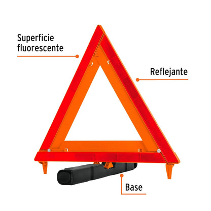 Truper TRISE-435, Triángulo de segurida, plegable, de plástico, 43.5 cm