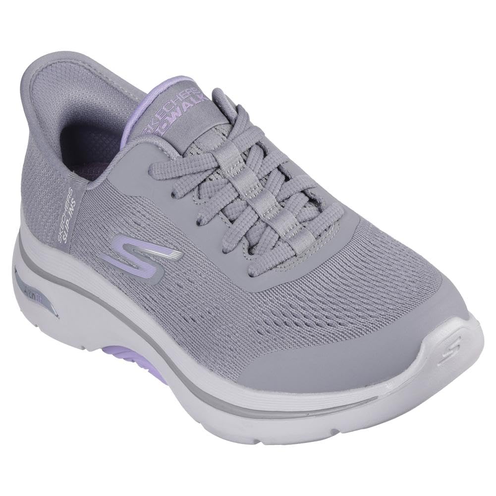 Skechers Go Walk Arch Fit 2.0 Valencia Manos Libres Slip-ins para Mujer - 24.0 cm - gris - lavanda