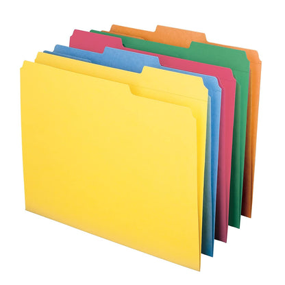Smead File Folder, Reinforced 1/3-Cut Tab, Letter Size, Assorted Colors, 100 per Box (11993)