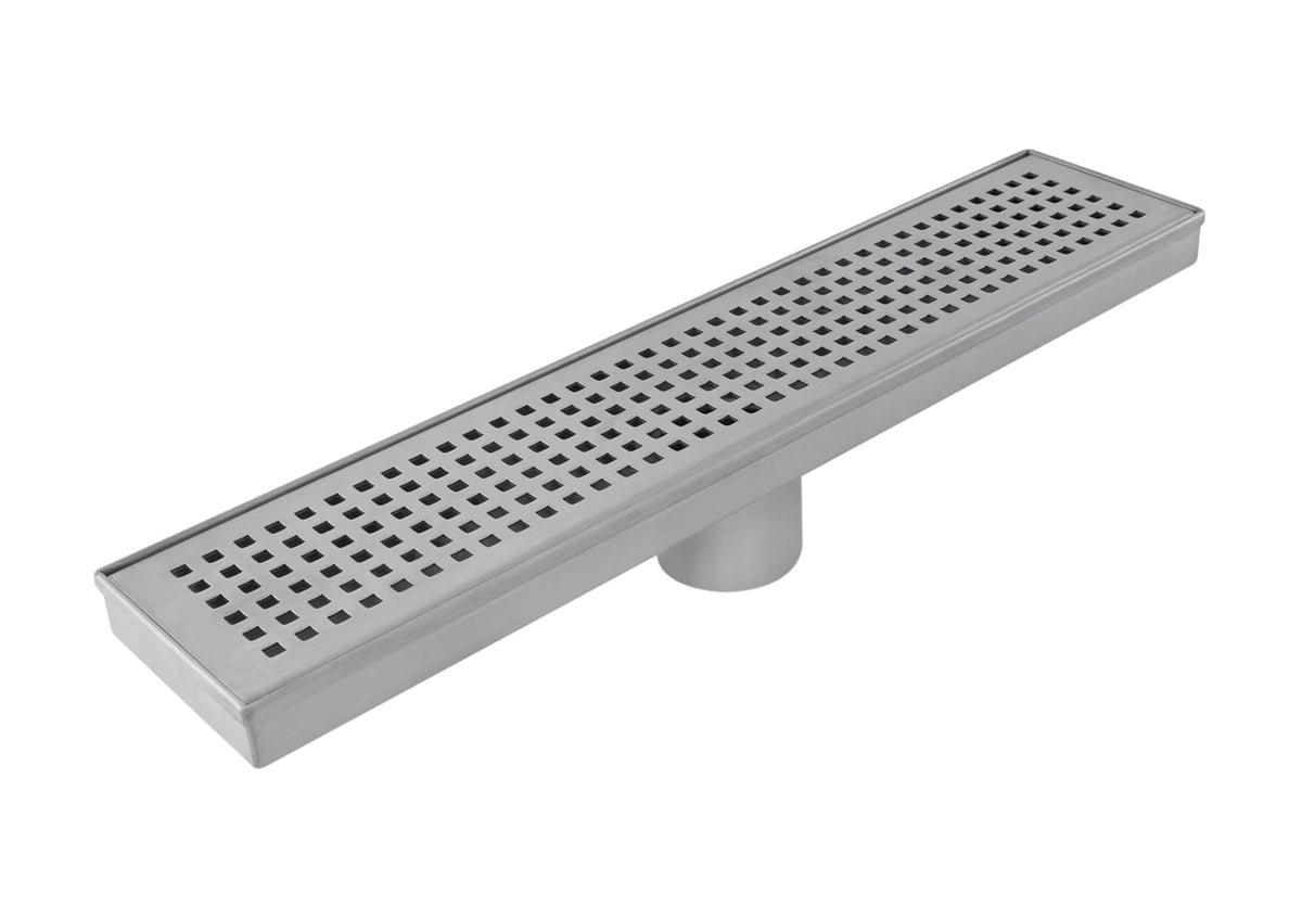 DICA, Coladera Lineal de 40cm con Rejilla, Acero Inoxidable, Acabado Satinado, para su Instalación el Piso Debe Tener una Pendiente de 2%, CL40R
