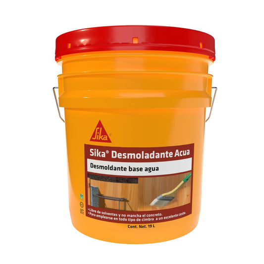 Sika - Desmoldante Acua - Para emplearse en todo tipo de cimbra - Líquido - No mancha el concreto - Fácil de aplicar - Cubeta de 19 L