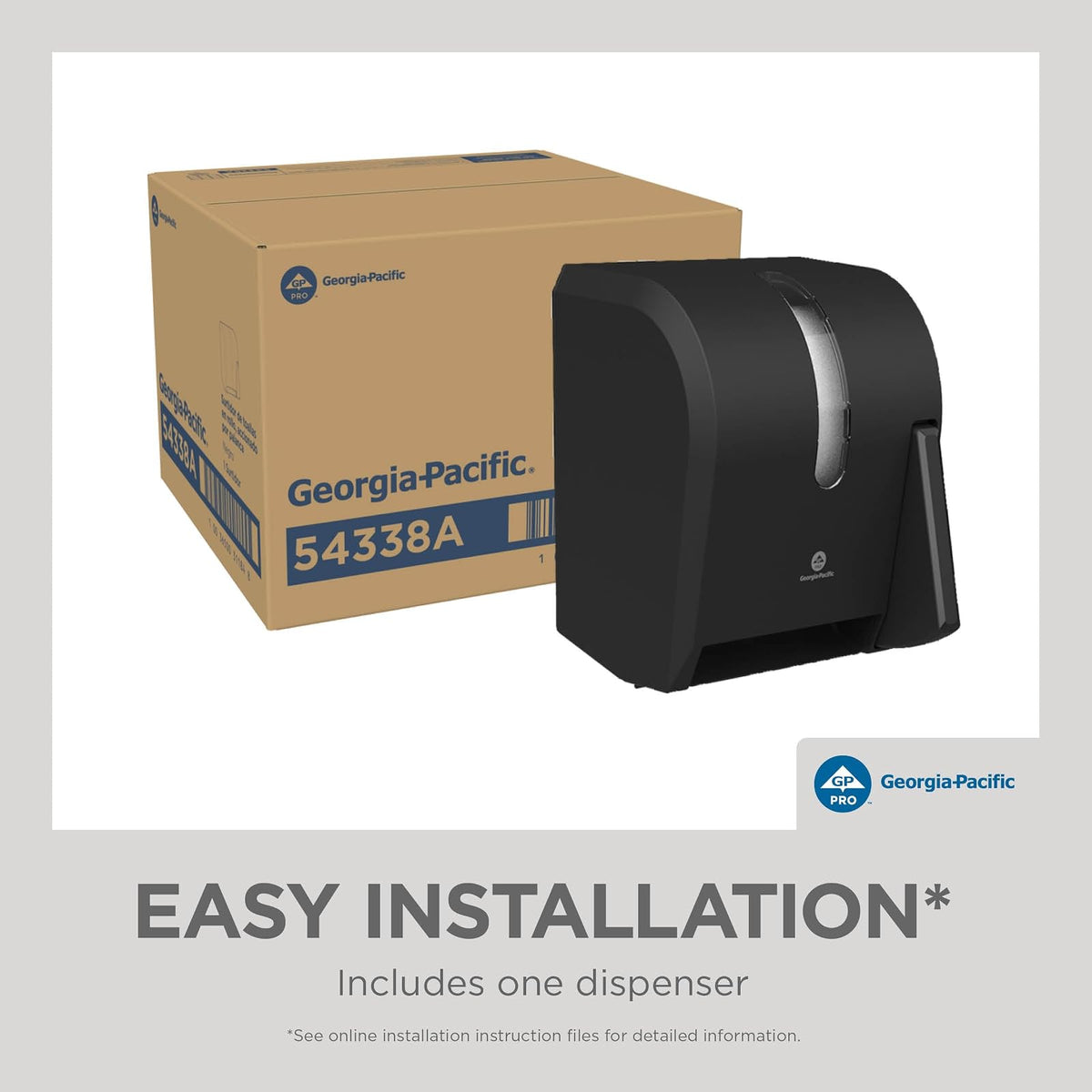 Georgia-Pacific - Dispensador de Toallas de Papel con Rollo de Paleta de Empuje por GP Pro, 54338A, Color Negro