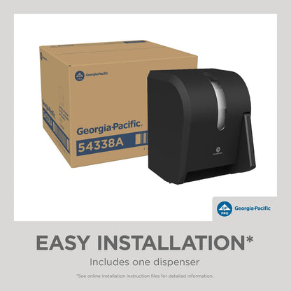 Georgia-Pacific - Dispensador de Toallas de Papel con Rollo de Paleta de Empuje por GP Pro, 54338A, Color Negro