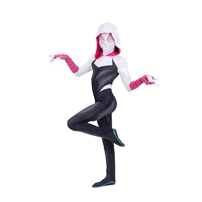 Disfraz de Spider-Gwen Zentai para niños, disfraz de Marvel, talla XS