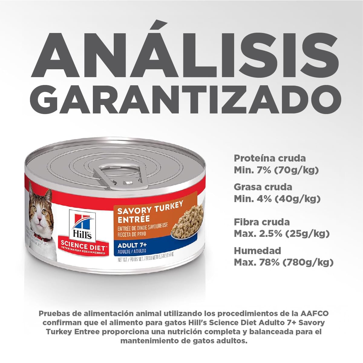 Hill's Science Diet Alimento Húmedo para Gato Adulto Pavo 24 Pack 82G | Alimento húmedo Hill's para gato, pavo real, soporte envejecimiento, salud de corazón y riñones, articulaciones sanas
