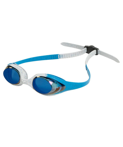 Arena Spider Jr Mirror Goggles de Natación Infantil - Azul - Gris - Azul Reciclado_01 - Espejo juvenil