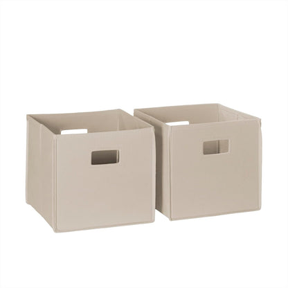 RiverRidge - Contenedores de almacenamiento plegables con asas, organizador de almacenamiento de cubeta gris pardo para clóset, recámara y sala de juegos, juego de 2 organizadores de clóset y - Gris pardo - 2 contenedores de color topo