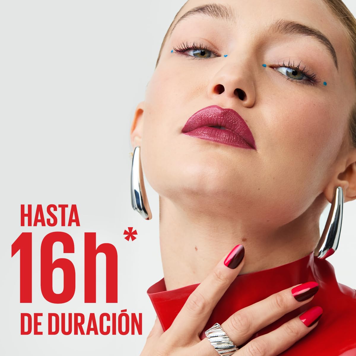 Maybelline Super Stay Vinyl Ink, Labial Líquido de Larga Duración, Efecto Vinilo y Acabado Brillante Instantáneo, Color Intenso por Hasta 16 Horas, Tono Punchy