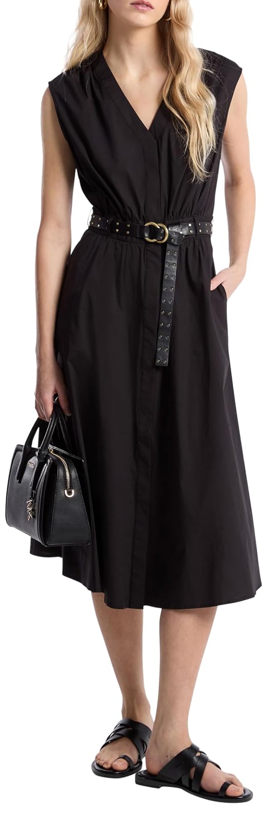 Michael Kors Cotton Poplin Midi DRS Vestido Informal Mujer