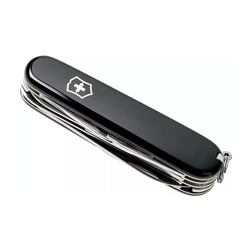 Victorinox Navaja Huntsman Negro, Con Funda Y Cordón