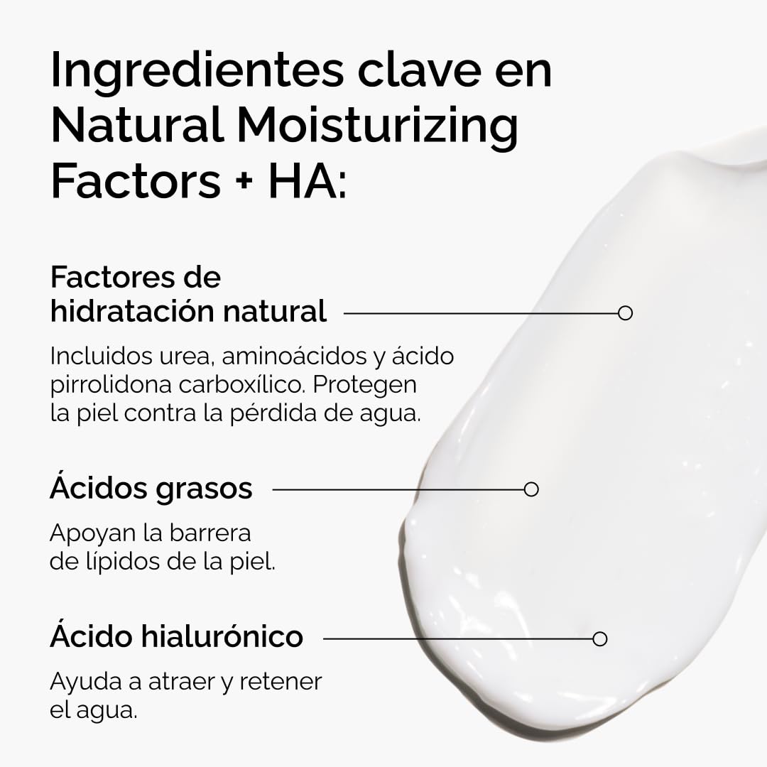 The Ordinary Natural Moisturizing Factors + HA, Crema Hidratante con Ácido Hialurónico y Factores Hidratantes, hidratante ligero que apoya la barrera de humedad de la piel