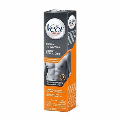 Veet Men Crema Depilatoria para Hombres, Piel Normal Envase 200 ml