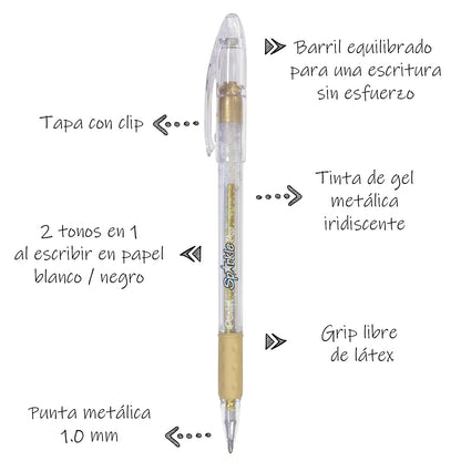 Bolígrafos de Sparkle Pop Ultra Tinta Gel Color Oro Caja con 12 Piezas-K91-DX