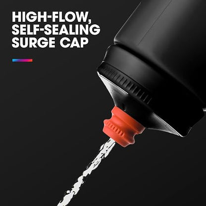 HydraPak - Botella polar - Botella de agua ligera Breakaway Surge para bicicleta, paquete de 2 unidades, alto flujo, ciclismo y deportes (carbón, 600 ml/20 oz)