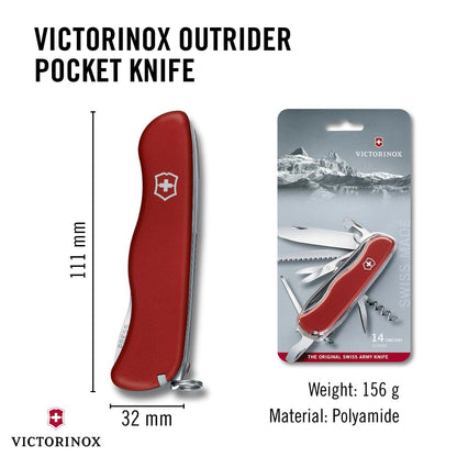 Victorinox Outrider, color Rojo, 111 mm, 14 Usos
