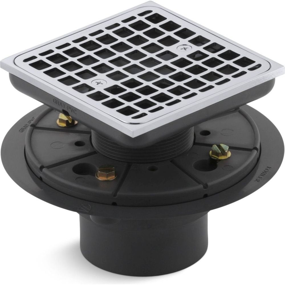 Kohler K-9136-CP - Drenaje de ducha con diseño cuadrado, cromo pulido