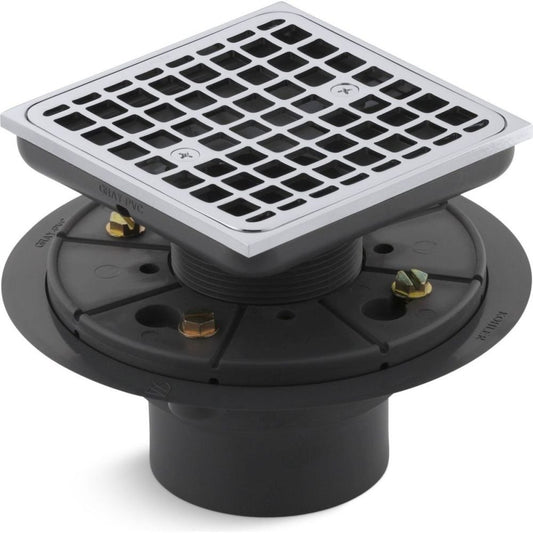 Kohler K-9136-CP - Drenaje de ducha con diseño cuadrado, cromo pulido