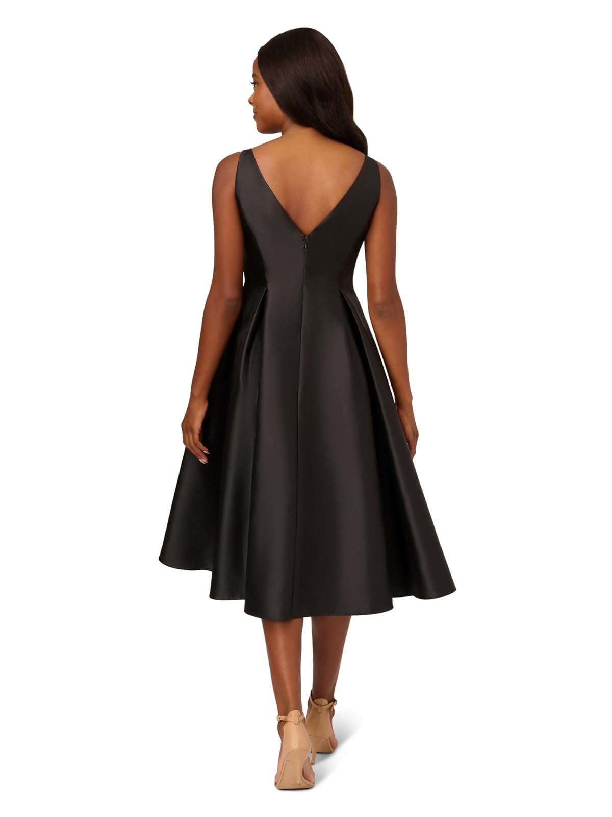 Adrianna Papell - Vestido de Fiesta sin Mangas de Longitud Media con Espalda en V para Mujer