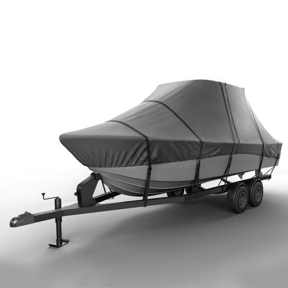 Seal Skin Covers Funda para Barco T-Top, Impermeable y Resistente para Barcos de Consola Central, Compatible con Barcos de 26' de Largo y 108" de Ancho, Resistente a los Rayos UV y a la decoloración - gris - 24'-26'L x 108"W (beam)
